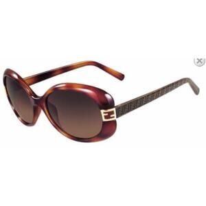 FENDI zucca brown black logo spell out tortoise round sunglasses glasses frames